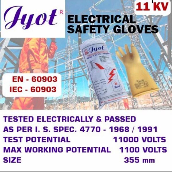 Sarung Tangan Listrik 11KV Class 1 Insulating Gloves JYOT - Gambar 3