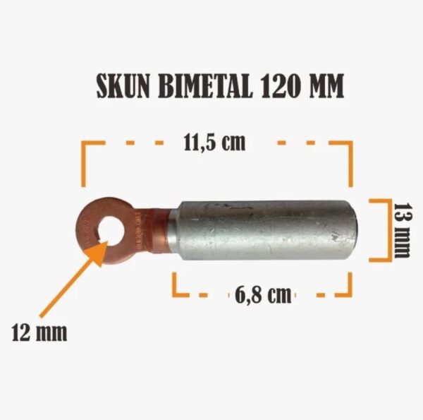 Skun Kabel Bimetal Aluminium Tembaga (Al-Cu) 120mm - Gambar 9