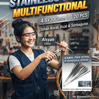 Kabel Ties Stainless Steel 4.6 x 300 mm - Self Locking (Isi 20 Pcs)