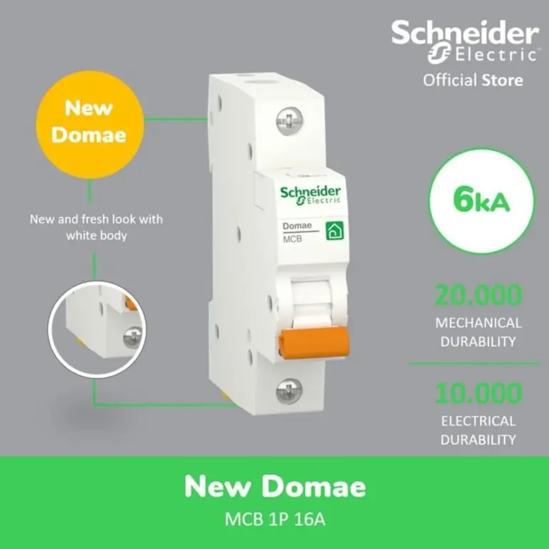 Schneider Electric NEW DOMAE MCB 16A 1P