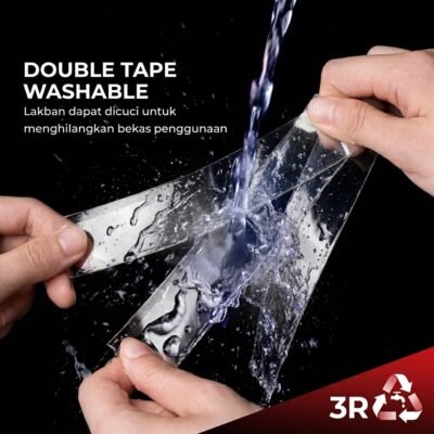 Double Tape Perekat Nano Gel Adhesive Washable Sticker 100x3cm
