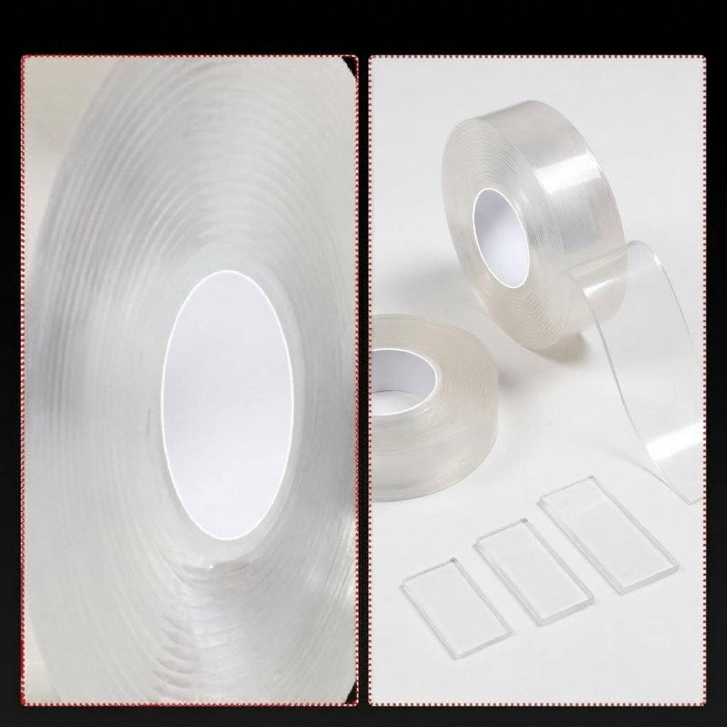 Double Tape Perekat Nano Gel Adhesive Washable Sticker 500x3cm transparent