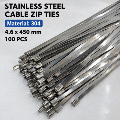 Kabel Ties Stainless Steel Anti Karat Multifungsi 100 PCS 4.6x450mm - IF10 - Silver